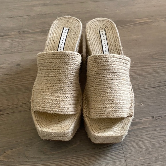 Zara jute platform sandals